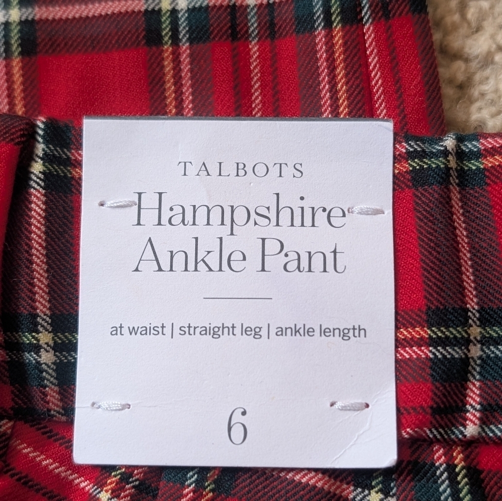 New With Tags Talbots Hampshire Ankle Pants Wool Blend Size 6 - Picture 2 of 8